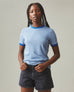 Women's Ringer Tee - Beach Horizon/ Blue Aura